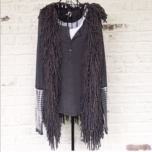 FREE PEOPLE Long-Sleeve Henley Tee